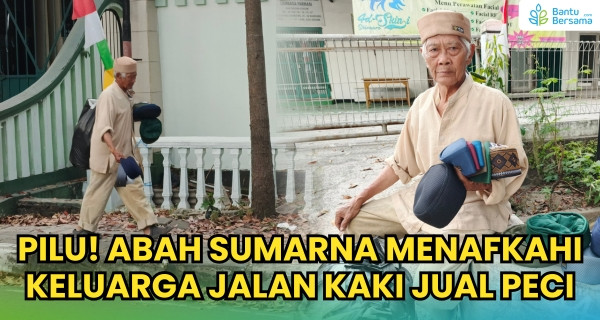 Pilu! Abah Sumarna Jalan Kaki Jualan Peci Demi Keluarga